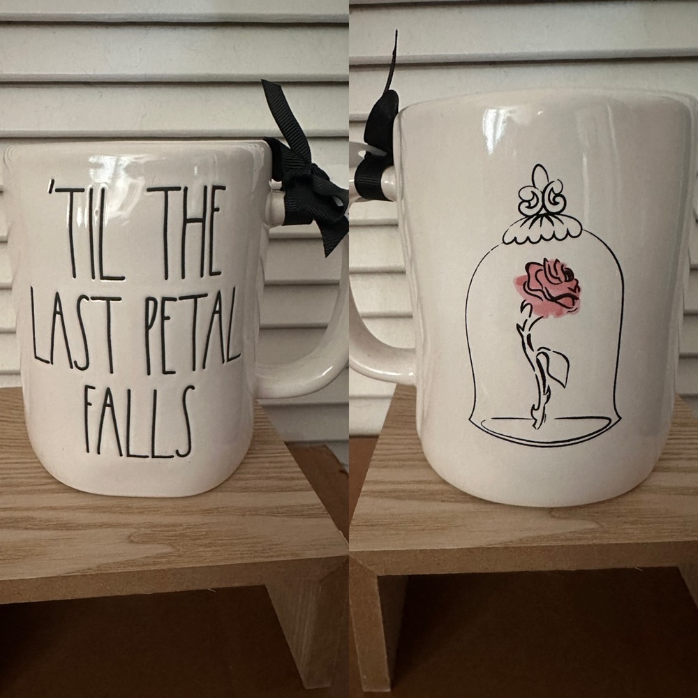 Rae Dunn Beauty and the Beast Til the Last Petal Falls Mug